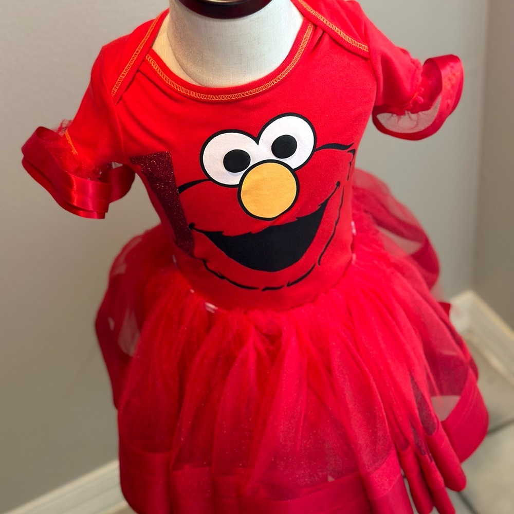 Custom made first birthday Elmo tutu set